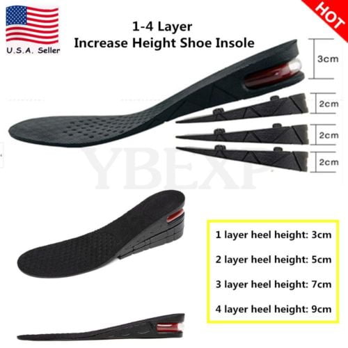 Foot Care 1-4 Layer Height Lift Increase Insole Shoe Pads Air Cushion Heel